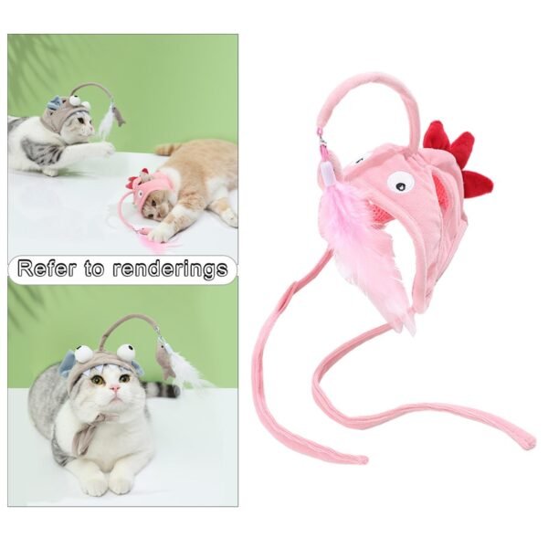 Funny Cat Stick Funny Cat Toy Stick Gray Big Eye - Image 4