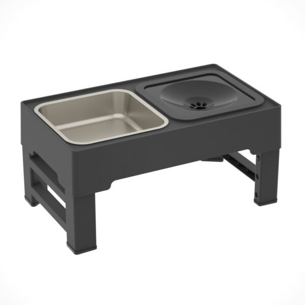 Dog Double Bowls Stainless Stand Adjustable - Image 3