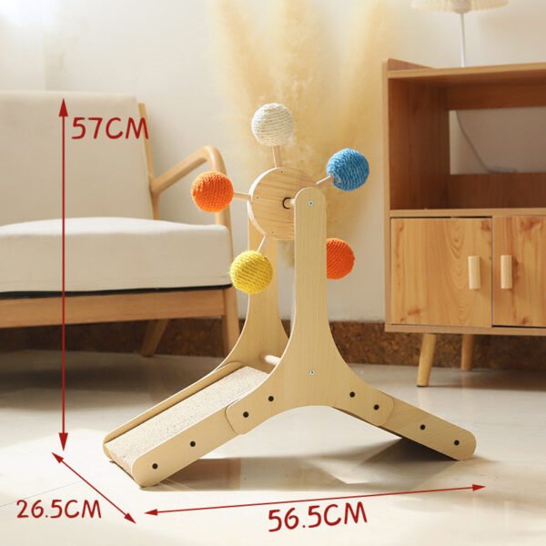 Solid Wood Rotary Table Cat Scratch Board Sisal Hemp - Image 4