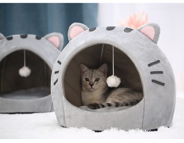 Lovely Cat Bed Warm Pet House - Image 5