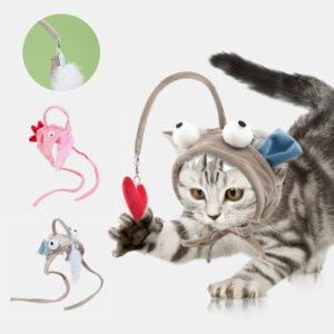 Funny Cat Stick Funny Cat Toy Stick Gray Big Eye
