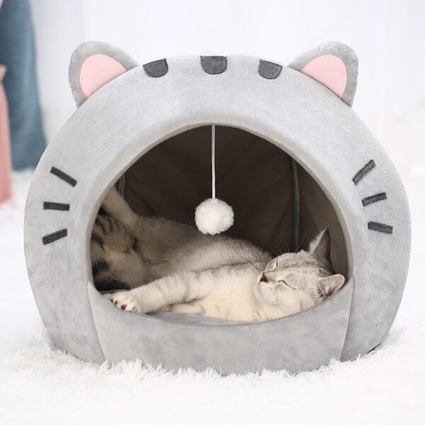 Lovely Cat Bed Warm Pet House - Image 3